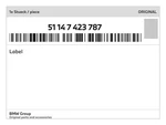 Genuine Bmw Label 51-14-7-423-787 New. Fixed Price $45.33.