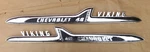 1958 Chevy Truck Viking 40 Front Fender Emblems Original Gm Name Plates Pair +. Fixed Price $295.00.