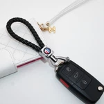 For Pontiac Emblem Key Chain Ring Bv Calf Leather Style Gift Decoration - Black. Fixed Price $14.99.