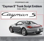 Genuine Porsche Cayman Trunk Script Emblem (black) 98755998301041. Fixed Price $425.00.