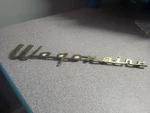 1963 Studebaker Wagonaire Station Gold Script Emblem Badge 1352890V. Fixed Price $25.00.