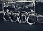 Audi Black & White Houndstooth Rear Rings Trunk Emblem Oem Badge A4 RS4 178MM. Fixed Price $97.00.