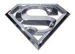 Superman Shield - 7" X 5" Oversized Chrome Auto Emblem. Fixed Price $22.99.
