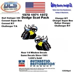 1970 71 72 Dodge Scat Pack Decals 3505100 3505101 1/4 Window New Mopar Us. Fixed Price $10.08.