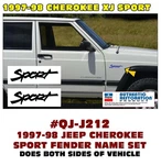 QJ-J212 1997-98 Jeep Cherokee Xj Sport Name Fender Decal Set. Fixed Price $23.25.