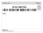 Genuine Bmw Label 51-14-7-907-774 New. Fixed Price $57.94.