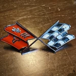 Gm 1968-1972 Corvette Crossed-flags Nose Emblem 3912706 Oem. Fixed Price $150.00.