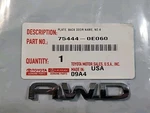 Toyota 75444-0E060. "awd" Rear Emblem. Oem Refurbished. 2020/2024 Highlander. Fixed Price $10.00.