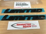 Tundra 4RUNNER Tacoma "limited" Blackout Emblems Genuine Toyota. Fixed Price $58.42.