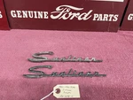 1955 1956 Ford Sunliner Scripts (2) BN-16098-G. Fixed Price $55.00.