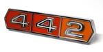 New "442" Rear Trunk Emblem / For 1966-67 Olds Cutlass Deck Lid Tri-color Badge. Fixed Price $55.99.