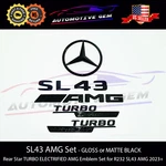 SL43 Amg Turbo Electrified Rear Star Emblem Black Badge Set Mercedes R232 2022+. Fixed Price $94.73.