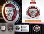 Jaguar Red Chrome Growler Grille Emblem Badge 86MM Front Logo Xe Xf Xj F-pace. Fixed Price $37.46.