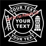 Custom Maltese Cross Vinyl Decal Emblem Firefighter Sticker Truck Window. Fixed Price $6.75.