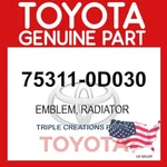 753110D030 Genuine Toyota Emblem Radiator 75311-0D030 Oem. Fixed Price $32.36.
