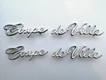 2 Pc Set 1965-1970 Cadillac Coupe De Ville Quarter Panel Scripts / Emblems. Fixed Price $105.00.