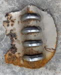 1958 Chevrolet Belair Rear Quarter Side Trim Moulding Emblem. Fixed Price $29.00.