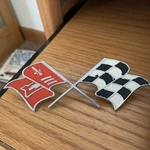 Gm #3742213 1957-1959 Corvette Bel-air Impala Fuel Injection Emblem, Used Orig.. Fixed Price $35.00.