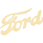 Speedway 91112801 Polished Brass Script Ford Emblem, 7-1/2" Long X 4" Tall. Fixed Price $41.99.