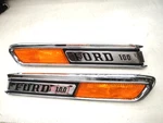 1968 1969 1970 1971 1972 Ford Truck Hood Chrome F100 Emblem Pair*. Fixed Price $149.95.