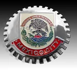 1 New Chrome Front Grill Badge Mexican Flag Spanish Mexico Medallion City. Fixed Price $19.99.