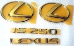 Fits New Lexus IS250 Gold Complete Car Emblem Kit Rear 24K 06 07 08 09 10 11 12. Fixed Price $265.24.