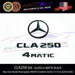 CLA250 4MATIC Rear Star Emblem Black Letter Badge Logo Set Mercedes C118 2020+. Fixed Price $88.41.
