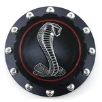 Scott Drake Fuel Tank Cap Aluminum Black Anodized Cobra Emblem Ford Each. Fixed Price $144.95.