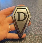 Vintage Datsun "d" Shield Emblem Badge Logo Part # 65827M3700-1 Plastic Used Oem. Fixed Price $40.00.