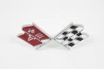 1967 Corvette Front Nose X Flag Emblem Dark Red Made In The Usa. Fixed Price $69.95.