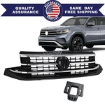 Fit 2020-2023 Vw Volkswagen Atlas Front Bumper Chrome & Black Upper Grille. Fixed Price $256.99.