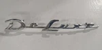 Vintage Metal 1940S 50S Chevy Chevrolet Deluxe Emblem Script Nameplate Badge. Fixed Price $24.95.