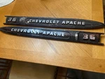 Chevrolet Apache 36 Truck Fender Trim Spear Emblem Lh/rh C6L P-3753127/P3753128. Fixed Price $159.00.