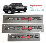 3PCS Gloss Black Red Doors Rear AT4X Emblems Gmc 2022+ Sierra 1500. Fixed Price $59.80.