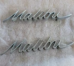 Pair Of 1966 1967 Chevy Malibu Chrome Script Emblem Badge Ornament # 7660545. Fixed Price $39.99.
