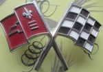 Original Oem Gm Nose Cross Flag Emblem 1965 1966 Corvette 3859046 Very Nice. Fixed Price $79.50.
