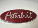 Vtg Peterbilt 8 Red & Silver Semi Truck Metal Emblem Enamel Oval 10320AA #1. Fixed Price $29.18.
