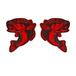 Red Bass Emblem 3D Fish Badge Custom Decal Car Accessories Truck Suv Set Of 2. Fixed Price $29.99.