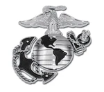 New U.s. Marine Corps Usmc Premium Anchor With Black Accent Chrome Auto Emblem. Fixed Price $27.95.