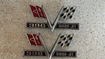 Oem Pair Of Chevrolet 396 Turbo-jet Fender Emblem 1965-1968 # 3871057 (CAV-1). Fixed Price $25.00.