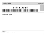 Genuine Bmw Letter Rear 51-14-2-250-811 New. Fixed Price $61.82.