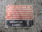 Land Rover Series 2A Front Panel Negative Earth Information Plate 396116. Fixed Price $14.99.