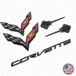 14-19 Corvette C7 Gloss Black Front Rear Fender Set Letter Badge Emblem Sport. Fixed Price $39.99.