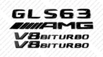 Set Gloss Black Emblems Logo Letters For Mercedes-benz V8 Biturbo GLS63 Amg X167. Fixed Price $47.99.