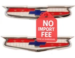 1955 Ch Vy Bel Air 150 210 Nomad Hood Trunk Emblem Set Bezels New. Fixed Price $160.95.