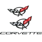 3PC Fits 1997-2004 C5 Corvette Emblem Crossed Flags Rear Letters Badge. Fixed Price $50.99.