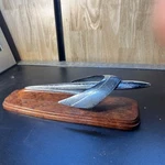 1949 1950 1951 Mercury Hood Ornament With Wooden Mount. Fixed Price $69.95.