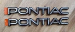 Set Of 2 Nos Oem Pontiac Nameplate Emblems Genuine Gm Chrome. Fixed Price $17.00.