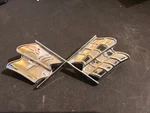 1968-72 Corvette Front End And Gas Cap Lid Crossed Flags Emblem 3954546. Fixed Price $22.75.