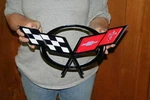 Chevrolet Corvette C5 Crossed Flags Metal Art Sign - 18X8 Photosteel. Fixed Price $44.95.